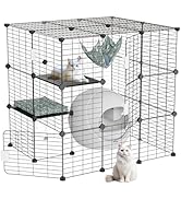 Amazon.co.jp: Topzoo 猫 ケージ トイレ付き 高さ143×幅107